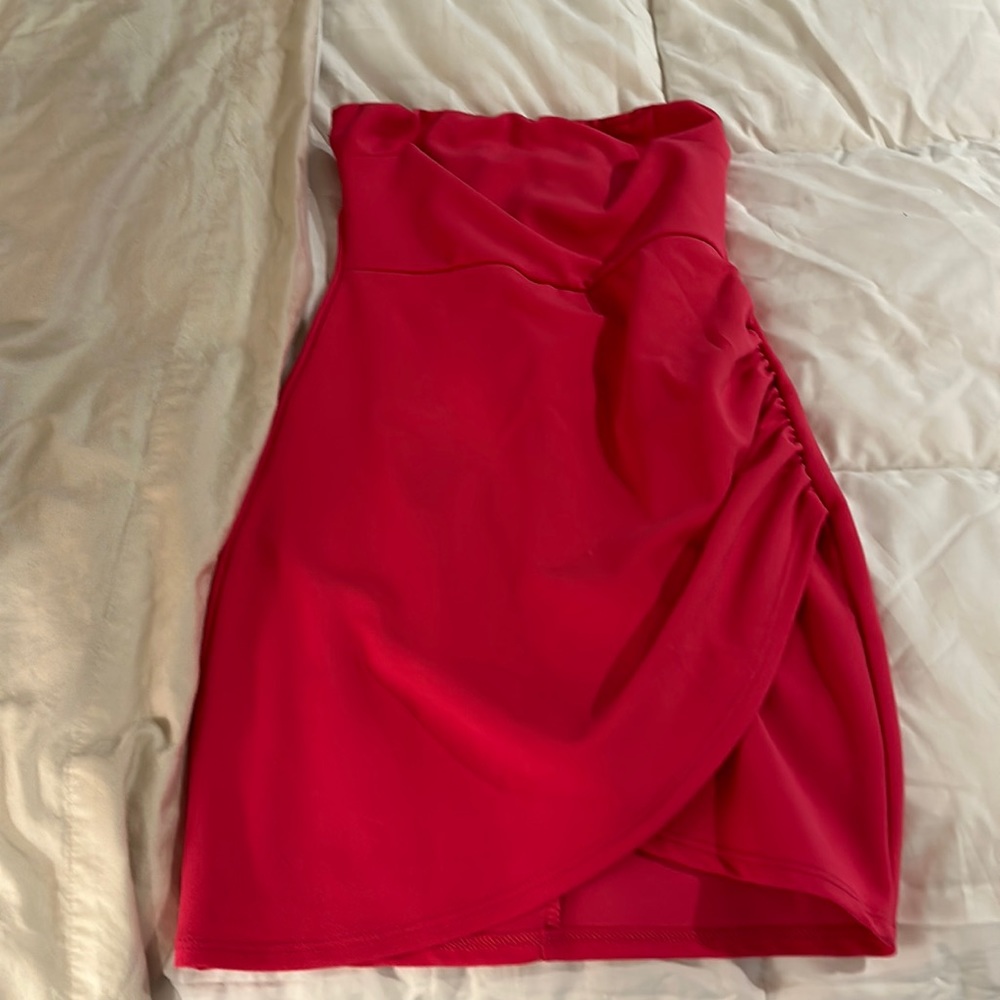 Strapless mini dress